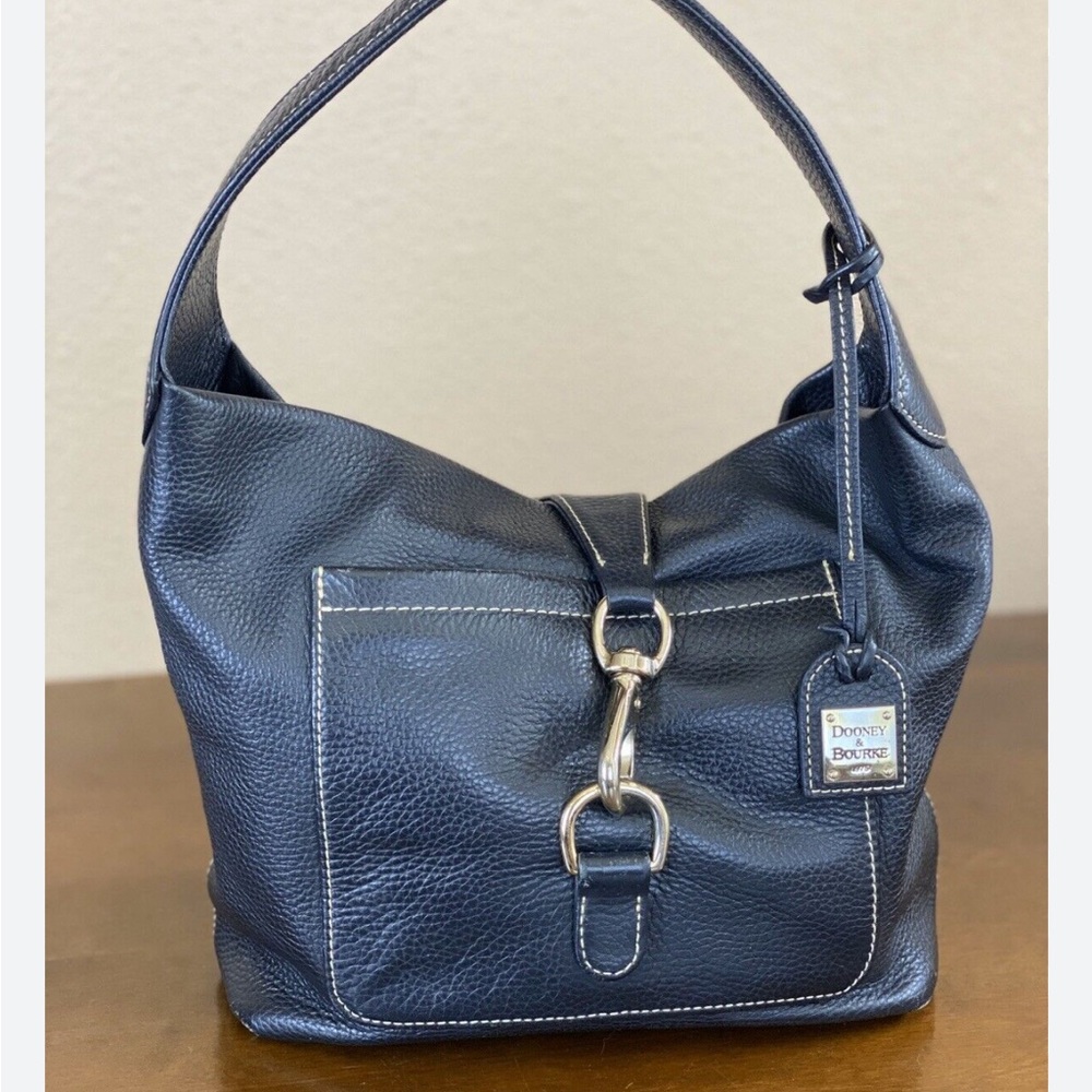 Dooney & Bourke Black Leather Shoulder bag FREE wallet my choice